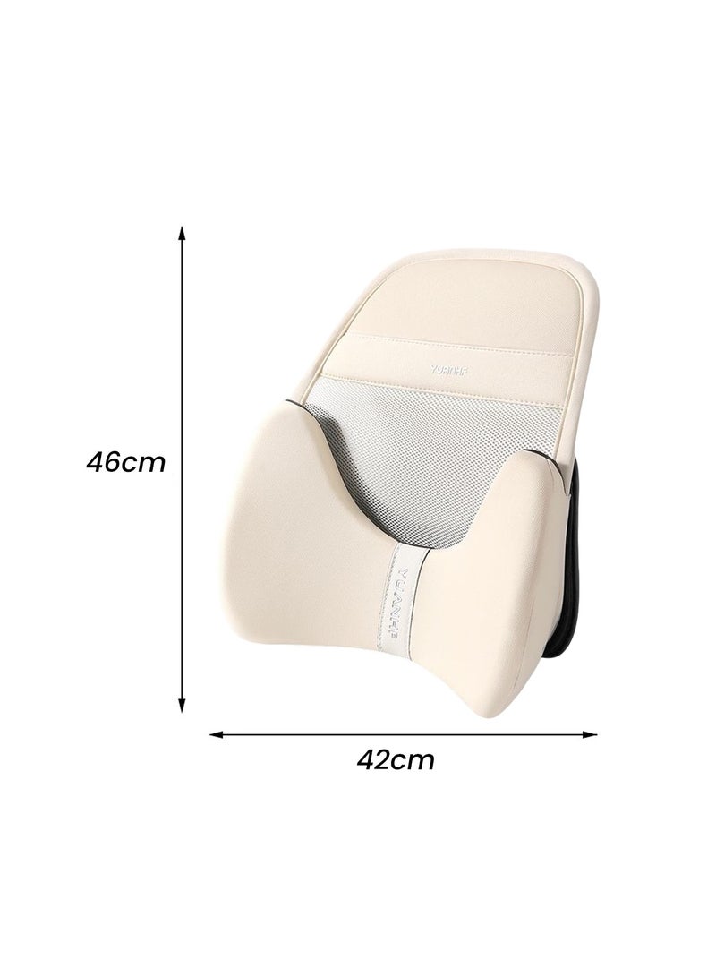 Ergonomic Lumbar Support Cushion – High-Density Memory Foam for Lower Back Pain Relief – Breathable Mesh Fabric – Adjustable Strap for Comfortable Support in Car  Office Chairs – 46x42cm - Image 3