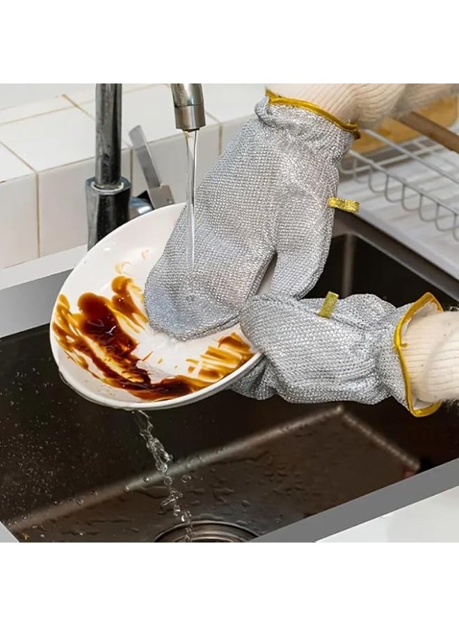 Reusable wire kitchen gloves for washing and cleaning dishes and cups - Image 1
