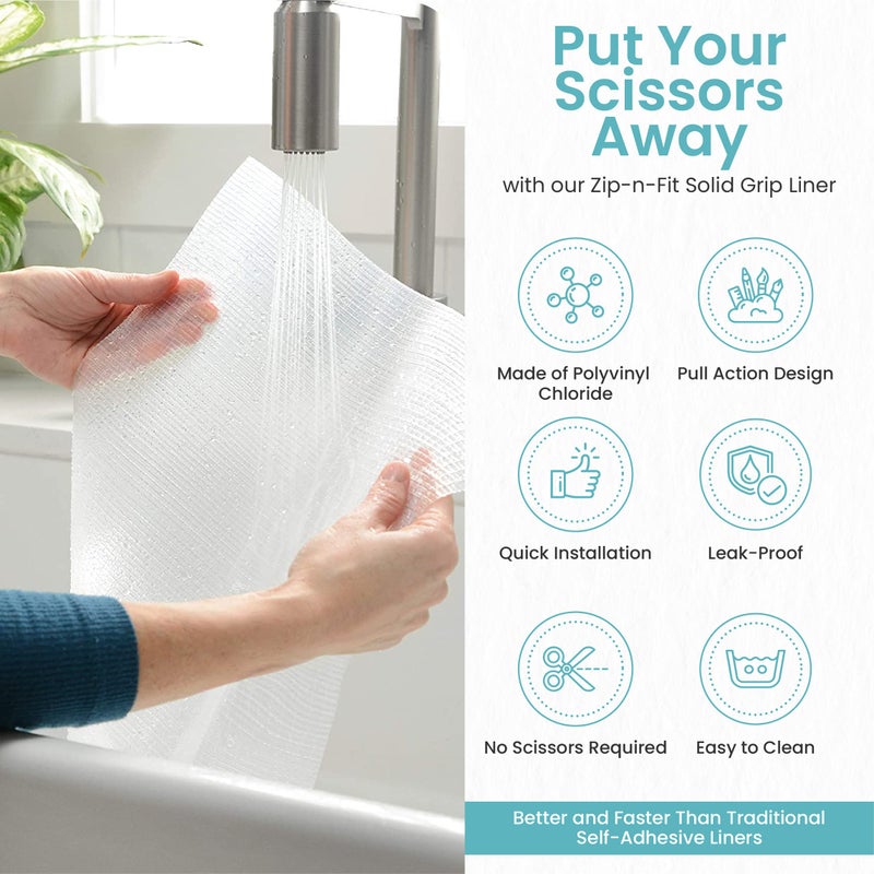 Con-Tact Brand Adhesive Zip-N-Fit Solid Grip Drawer 18" x 4', Ribbed Clear, 6 Count - Image 3