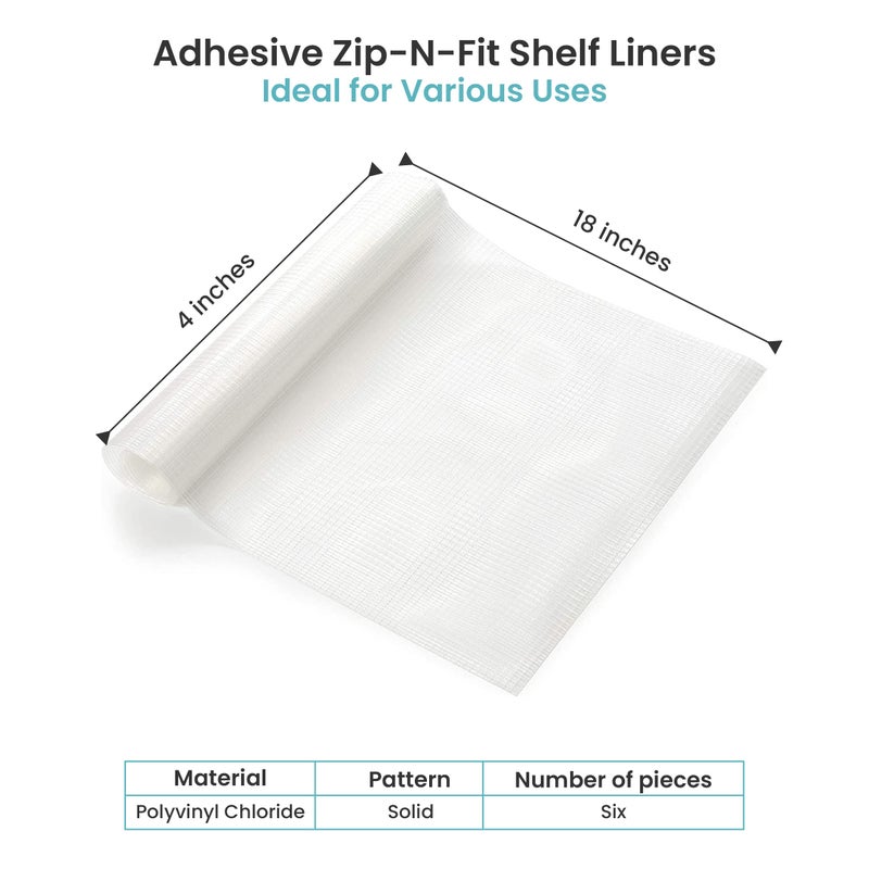 Con-Tact Brand Adhesive Zip-N-Fit Solid Grip Drawer 18" x 4', Ribbed Clear, 6 Count - Image 2