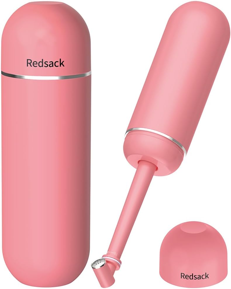  bidet محمول للسفر، bidet شخصي للنساء والرجال، رشاش يدوي للمعسكر، تخزين المياه محمول مقاوم للتسرب، bidet يدوي عالي الضغط، زجاجة للعناية بعد الولادة للنظافة النسائية (وردي)