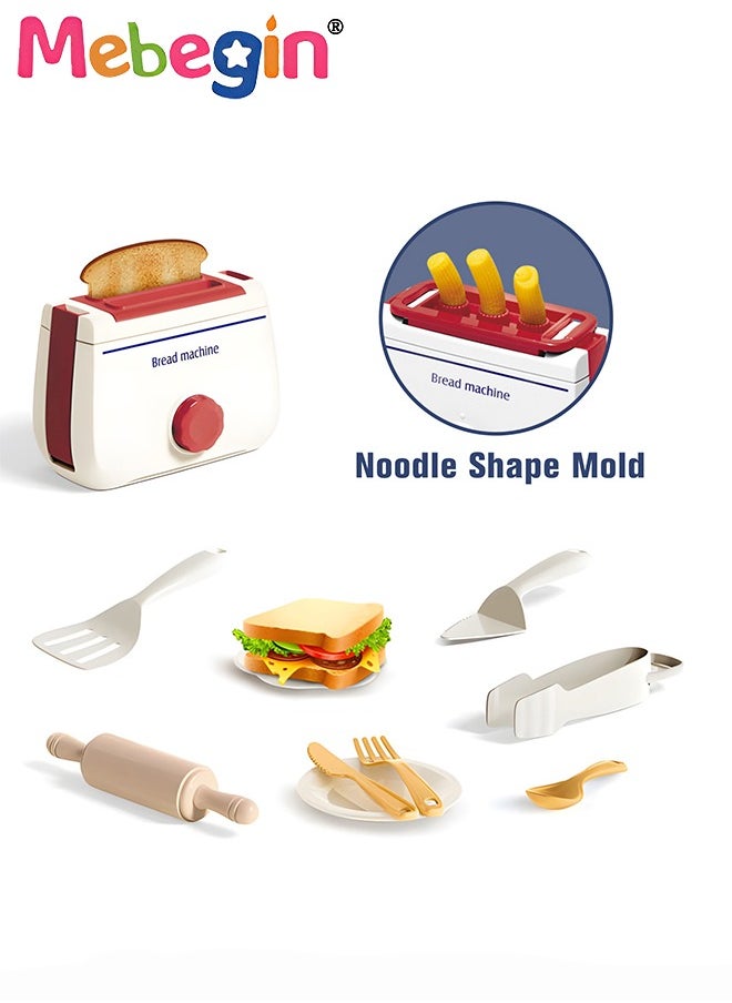 MEBEGIN Pop Up Toaster Play Toy, Pretend Kitchen Dough Play Toys, Pop-up Toast Playset with Various Accessories, Fun Pretend Kitchen Toys, Kitchen Creations Set, Play Set Toy Gift for Girl Boy Aged 6+  - Image 2