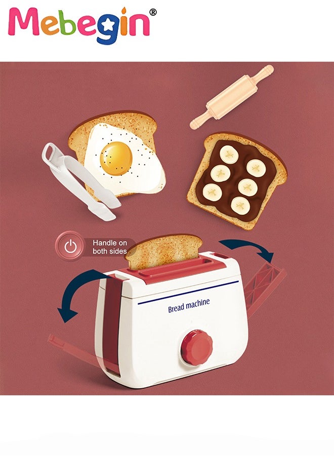 MEBEGIN Pop Up Toaster Play Toy, Pretend Kitchen Dough Play Toys, Pop-up Toast Playset with Various Accessories, Fun Pretend Kitchen Toys, Kitchen Creations Set, Play Set Toy Gift for Girl Boy Aged 6+  - Image 4