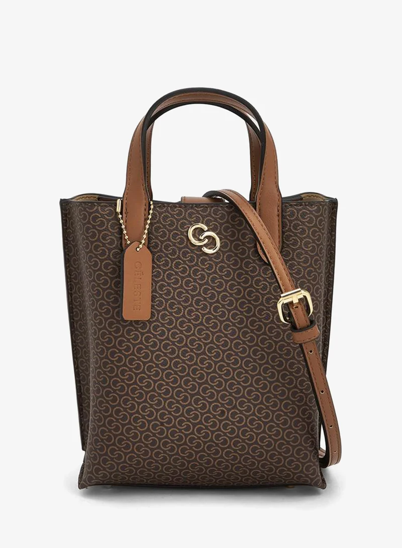 سيليست Monogram Print Tote Bag with Double Handle