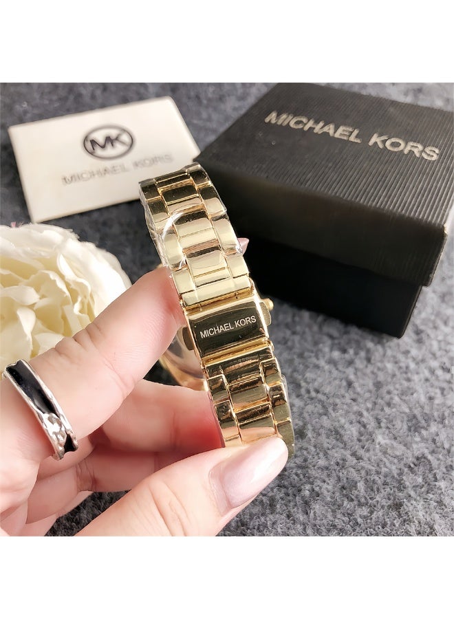 MK Michael Kors Classic Men's and Women's Fashion Multi functional Alloy Round Quartz Watch Stainless Steel Strap 37CM - Image 4