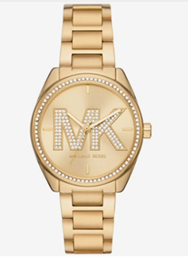 MK Michael Kors Classic Men's and Women's Fashion Multi functional Alloy Round Quartz Watch Stainless Steel Strap 37CM - Image 1