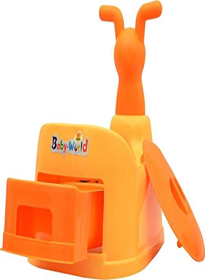 Nabhya Toilet Trainer Baby Potty Seat Cartoon Face with Removable Tray & Closing Lid (Orange) - Image 5