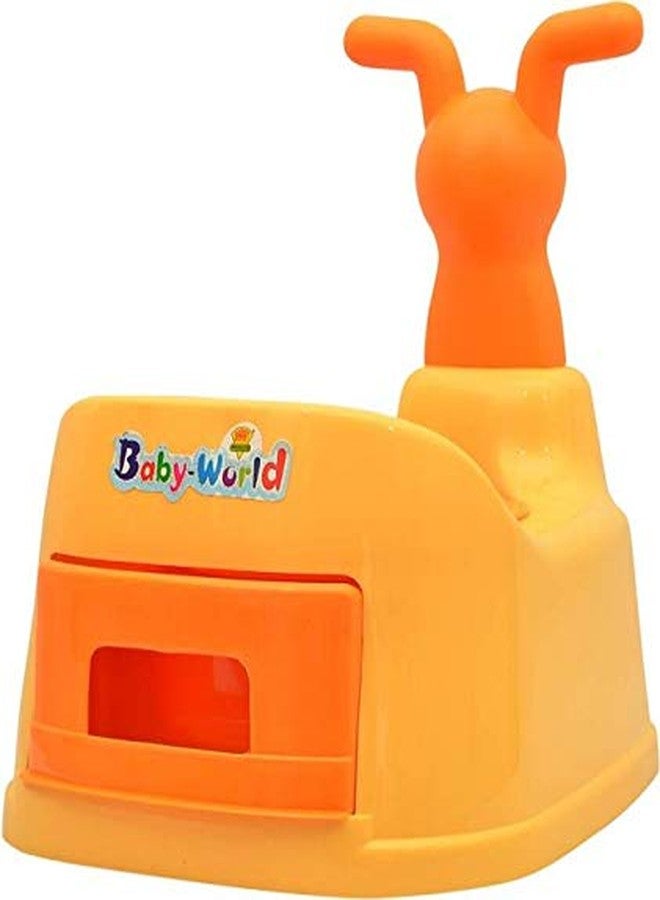 Nabhya Toilet Trainer Baby Potty Seat Cartoon Face with Removable Tray & Closing Lid (Orange) - Image 3
