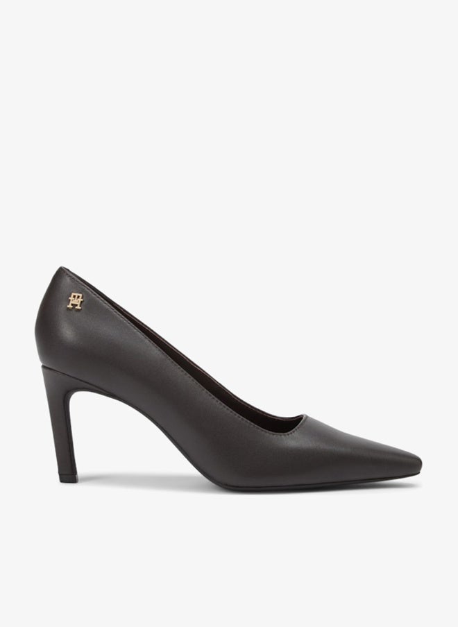 TOMMY HILFIGER TH Monogram Plaque Leather High Heels - Image 1