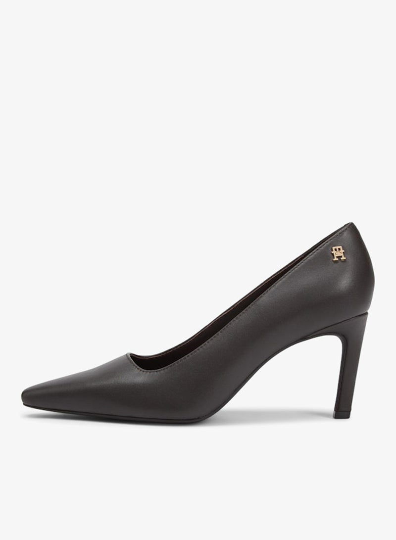 TOMMY HILFIGER TH Monogram Plaque Leather High Heels - Image 3