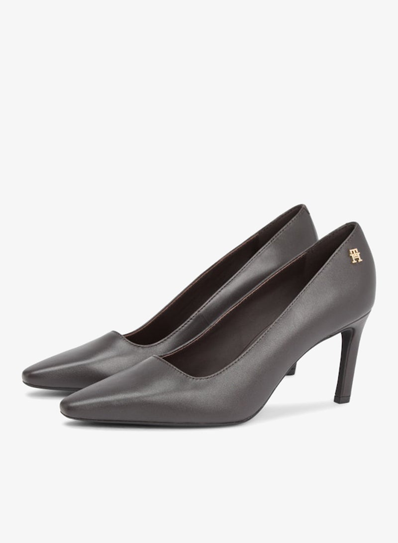 TOMMY HILFIGER TH Monogram Plaque Leather High Heels - Image 5