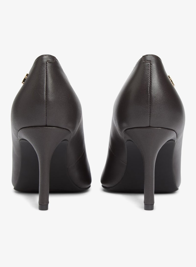 TOMMY HILFIGER TH Monogram Plaque Leather High Heels - Image 4