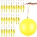 HSLCGF 24 Pcs Yellow Punch Balloons Bounce with Rubber Band Handle Punching Balloon Heavy Duty for Birthday party favors Kid Yellow - Image 2