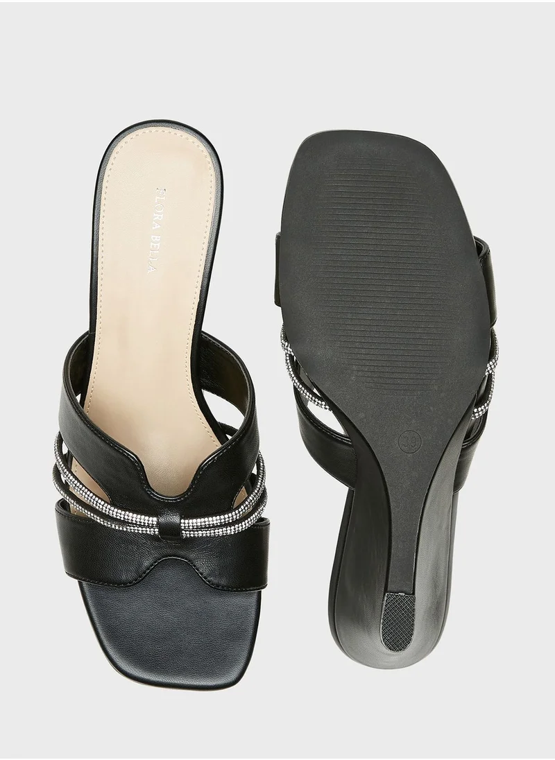 شو اكسبرس Multi Strap Wedge Sandals