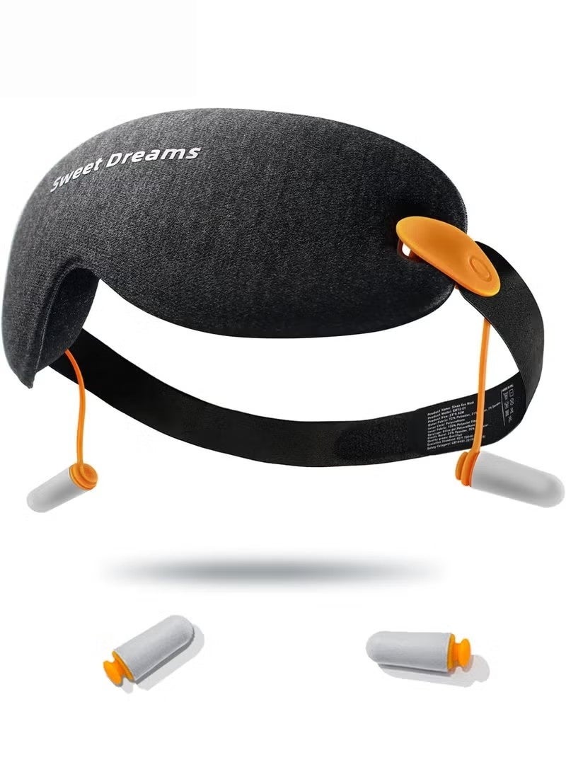 【Upgraded Version | NOON Sleep Essential】2-in-1 3D Zero-Pressure Sleep Mask with Noise Cancelling Earplugs, 100% Blackout, Deep Sleep Eye Mask for Office Nap & Travel - Image 1