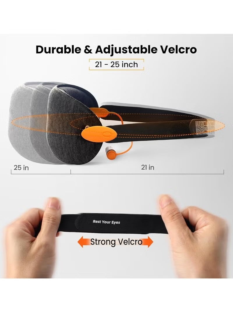 【Upgraded Version | NOON Sleep Essential】2-in-1 3D Zero-Pressure Sleep Mask with Noise Cancelling Earplugs, 100% Blackout, Deep Sleep Eye Mask for Office Nap & Travel - Image 3