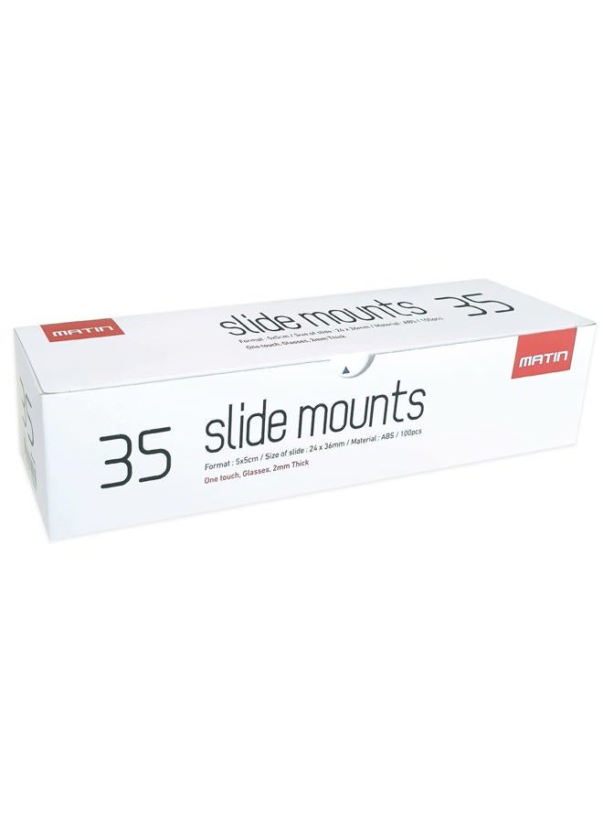 Matin 35mm Slide Mounts 100 Pieces - Glassless White - Image 1