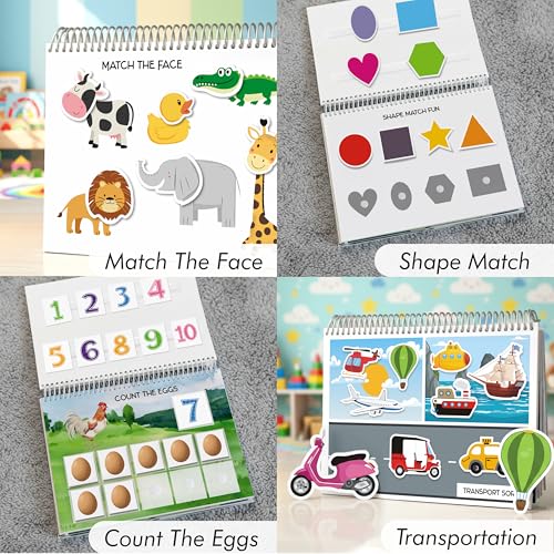 Zaslan Montessori Busy Book | Toddler Busy Book for 2-5 Yrs | Activity Binder| Quiet Book| Educational Toys For 3 Year Old| Kids Learning Books 2-3 Years| Books For 2 Yrs Old | Kids Gifts - Image 3