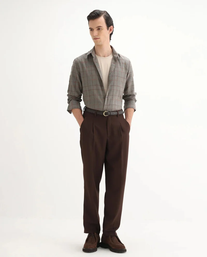 Rare Rabbit Men's Regular Fit Checked Shirt