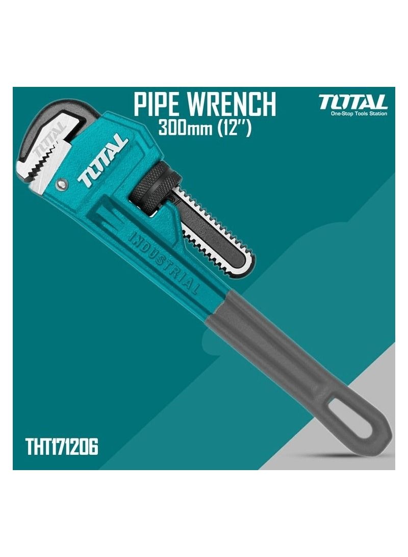 TOTAL Total Pipe Wrench 12 300mm Single Sided Drop Forged Pipe Wrench Max. Clamping Diameter 42mm THT171206  - Image 1