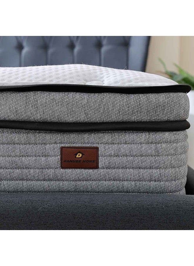 DANUBE HOME Danube Home Cloud Gel Memory Foam with Pocket Spring King Mattress Medium Firm Feel King Bed Mattress Spine Balance For Pressure Relief L200xW180 cm Thickness 28 cm White/Grey  - Image 3