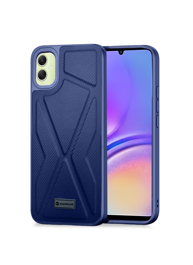 CHAPPELINE Soft Silicone Fabric Texture Case Cover For Samsung Galaxy A05 4G 2023 Navy Blue  - Image 1