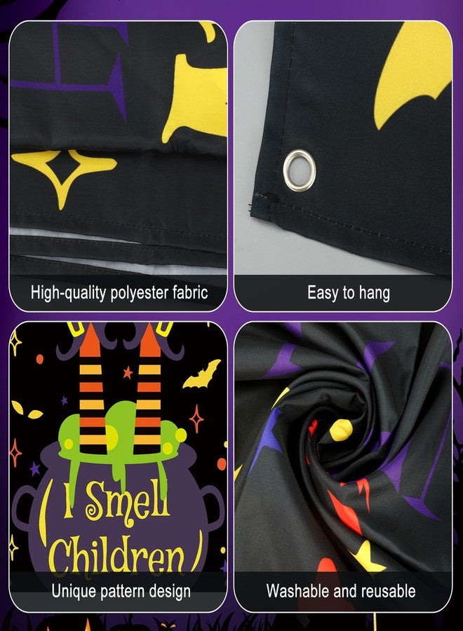 Fairooth Halloween Witch Door Cover Fabric Witch Door Background Banner Large Horror Front Doors Porch Photo Banner Halloween Decor Sign for Halloweens Party Front Door Window Wall Decoration - Image 3