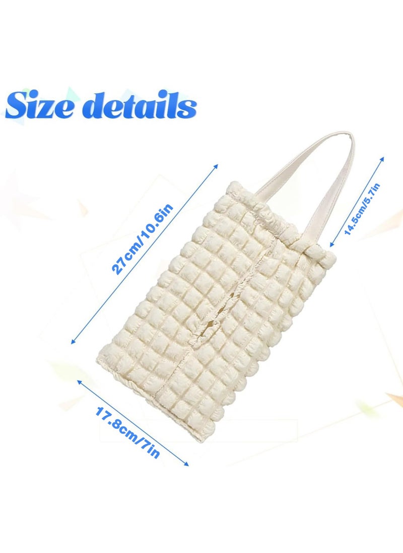 Beauenty Car Tissue Holder, Hanging Auto Seat Back Headrest Napkin Bag Organizer, Car Interior Accessories, Multi-Use Tissue Dispenser for SUV Truck Van (Beige)  - Image 2