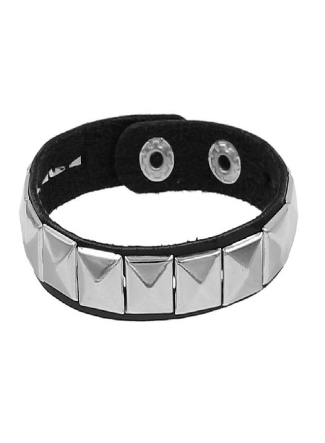 DATOA Gothic Studded Punk Bracelet Spiked Bracelets Emotion Band Cool jewelry for Women Men Goth Bracelets Gothic Bracelet Studded Arm Band - Black 01