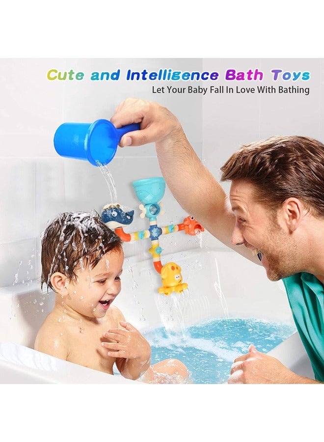 Bath Toys for Toddlers 1 2 3 4 5 Years Baby Kids Boys and Girls, Bathtub Toy for Age 4-8 DIY Pipes Tubes Bath Time Water Toys with Color Box Birthday Gift  - Image 2