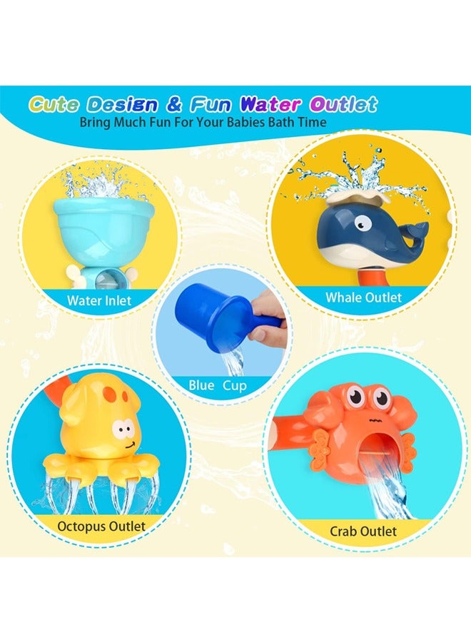 Bath Toys for Toddlers 1 2 3 4 5 Years Baby Kids Boys and Girls, Bathtub Toy for Age 4-8 DIY Pipes Tubes Bath Time Water Toys with Color Box Birthday Gift  - Image 4