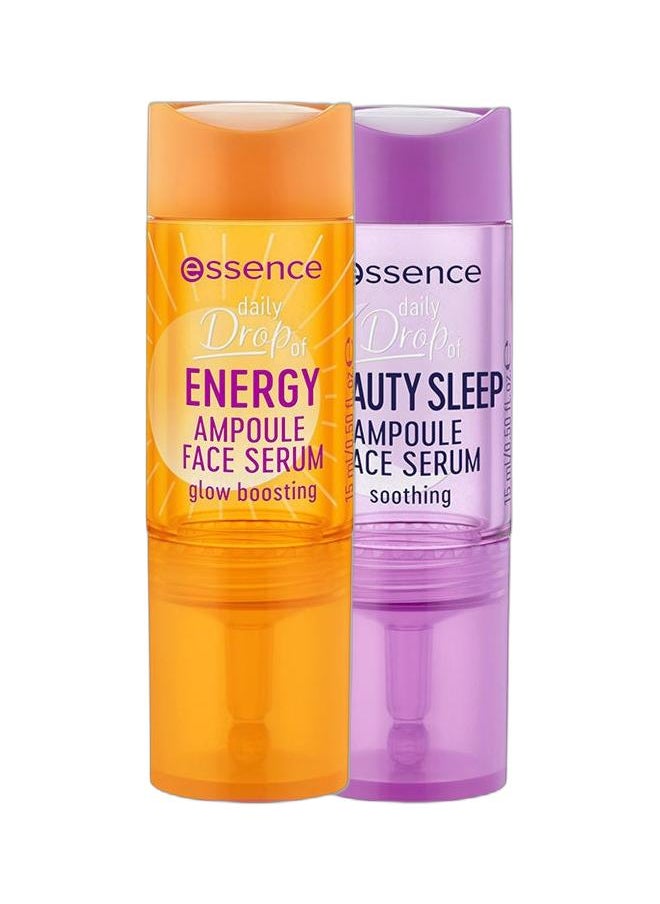 Essence Drop Of Energy Ampoule Face Serum Clear + 16h Cover & Last Powder Foundation 04 Fair Ivory  - Image 1