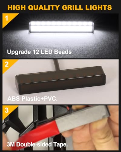 OKLSG 6Pcs LED Grill Lights for 2019-2024 2025 Chevrolet Silverado Raptor Grille Marker Lights Silverado 1500 2500 3500 Accessories Front Bumper Grille Trims (White) - Image 3