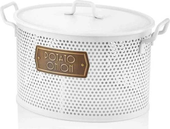 THE MIA White 2 Compartment Potato Onion Bucket 30CM