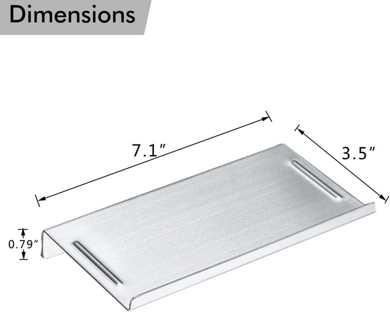 Hallyware Bathroom Small Cell Phone Shelf Stainless Steel Anti-Slip Phone Holder Stand Wall Mounted for Small Speaker Smartphone Baby Wipes, Brushed - Image 3