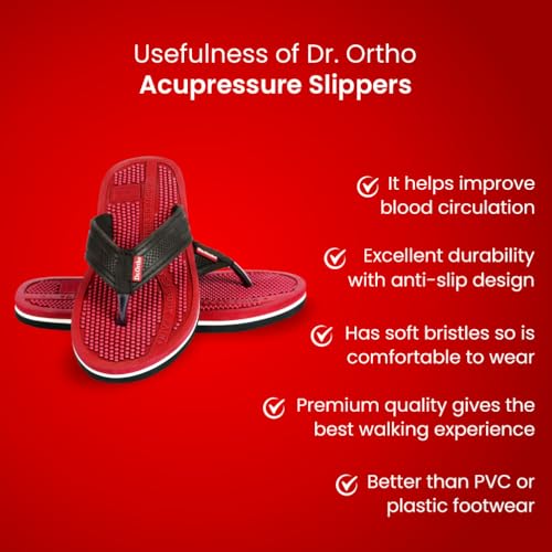 Dr. Ortho Dr.Ortho Acupressure Slippers | Acupressure Slippers | Flip-Flops | Men & Women's Slippers | Comfortable & Lightweight | Soft Foot Massager | All Day Wear Acupressure Slipper | Size UK-06 - Image 3