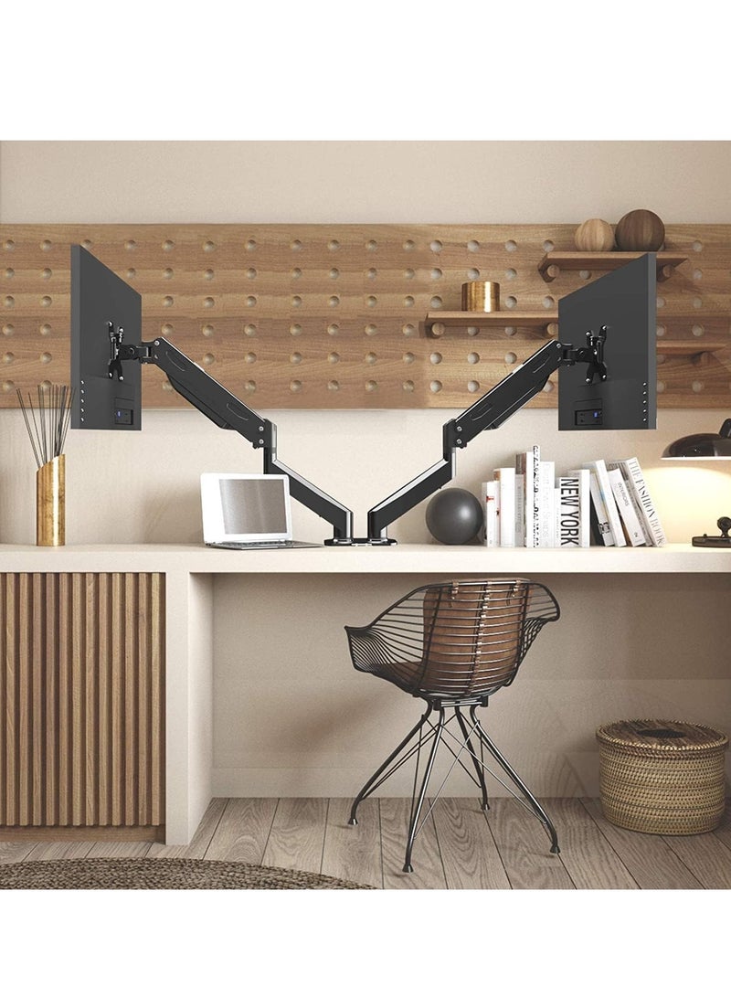 TIGER Dual Monitor Arm 32-inch – Adjustable Desk Mount, VESA Bracket for 17-32 inch Monitors, Supports up to 22lbs, Double Gas Spring Arm for Smooth Adjustment  - Image 5
