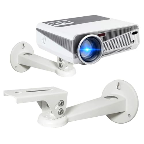 2-Be-Best Mini Projector Wall Mount 360° Rotation 7.8” Length 11 lbs Load Projector Wall Mount White - Image 1