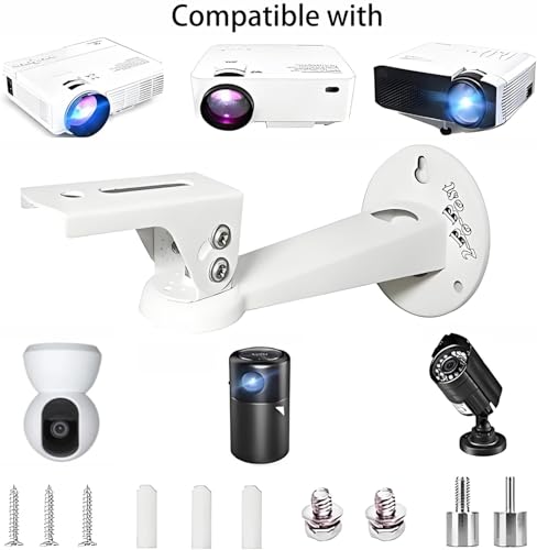 2-Be-Best Mini Projector Wall Mount 360° Rotation 7.8” Length 11 lbs Load Projector Wall Mount White - Image 2