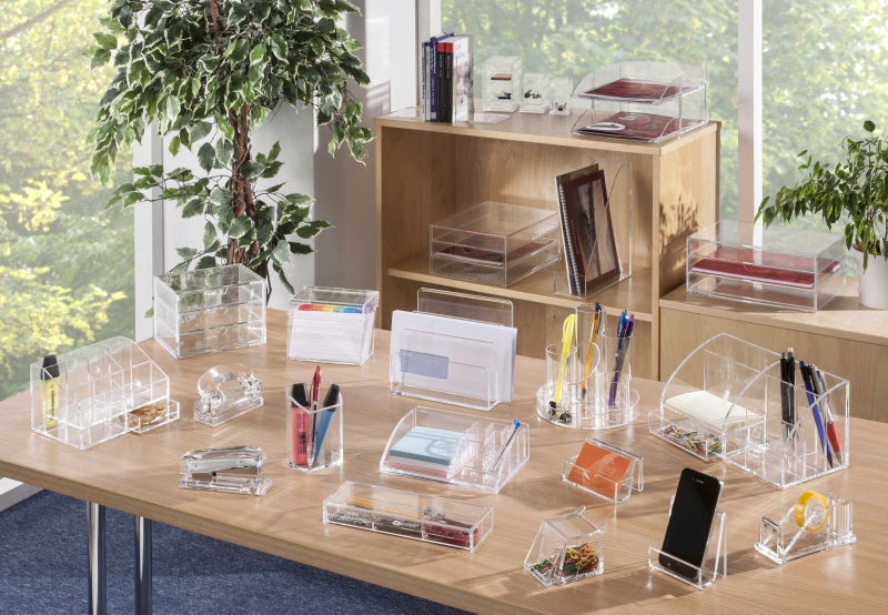 OSCO Clear Acrylic Index Box, Large, A to Z Divider Tabs, 100 Lined Note Cards, 7" x 5", Ruled Revision Flash Cards, Recipe Notes, Office Contact Filing, Desktop Organiser, 177 x 127 mm - Image 2