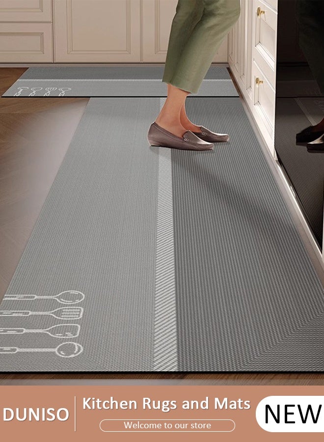 DUNISO Diatom Mud Bath Mat Set Bathroom Kitchen Rug Mat Extra Soft and Absorbent Bath Rugs Non-Slip Quick Drying Floor Bath Tub Mat for Bathroom Floor Tub and Shower 50*80CM+50*160CM - Image 1