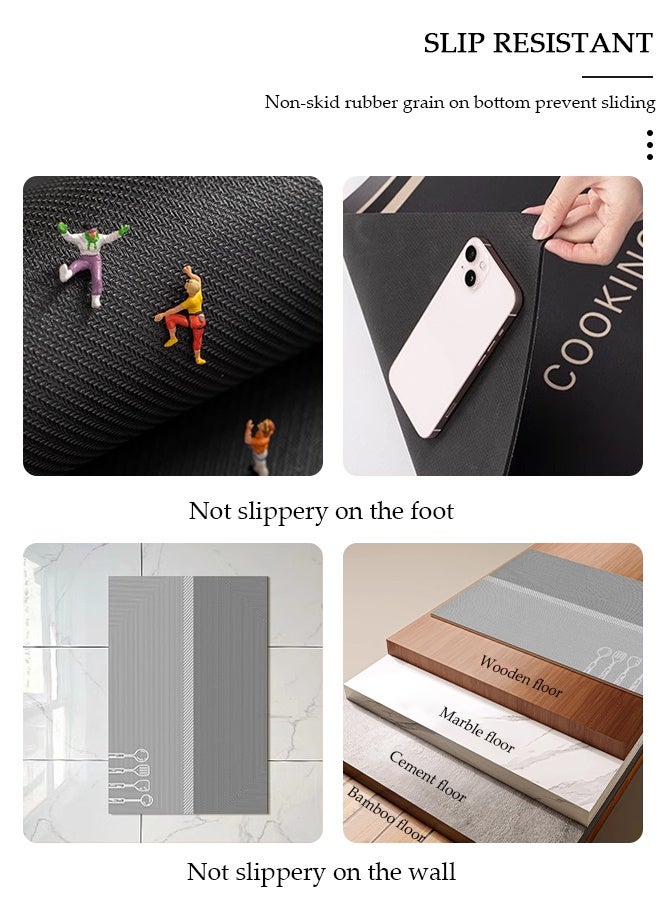 DUNISO Diatom Mud Bath Mat Set Bathroom Kitchen Rug Mat Extra Soft and Absorbent Bath Rugs Non-Slip Quick Drying Floor Bath Tub Mat for Bathroom Floor Tub and Shower 50*80CM+50*160CM - Image 4