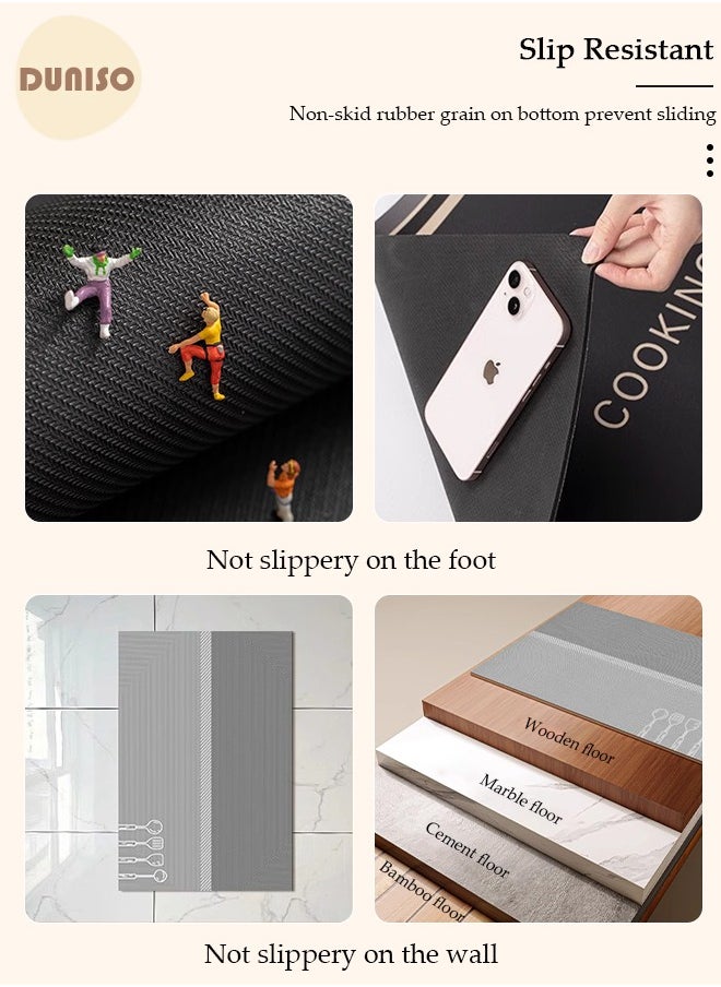 DUNISO Diatom Mud Bath Mat Set Bathroom Kitchen Rug Mat Extra Soft and Absorbent Bath Rugs Non-Slip Quick Drying Floor Bath Tub Mat for Bathroom Floor Tub and Shower 50*80CM+50*160CM  - Image 5
