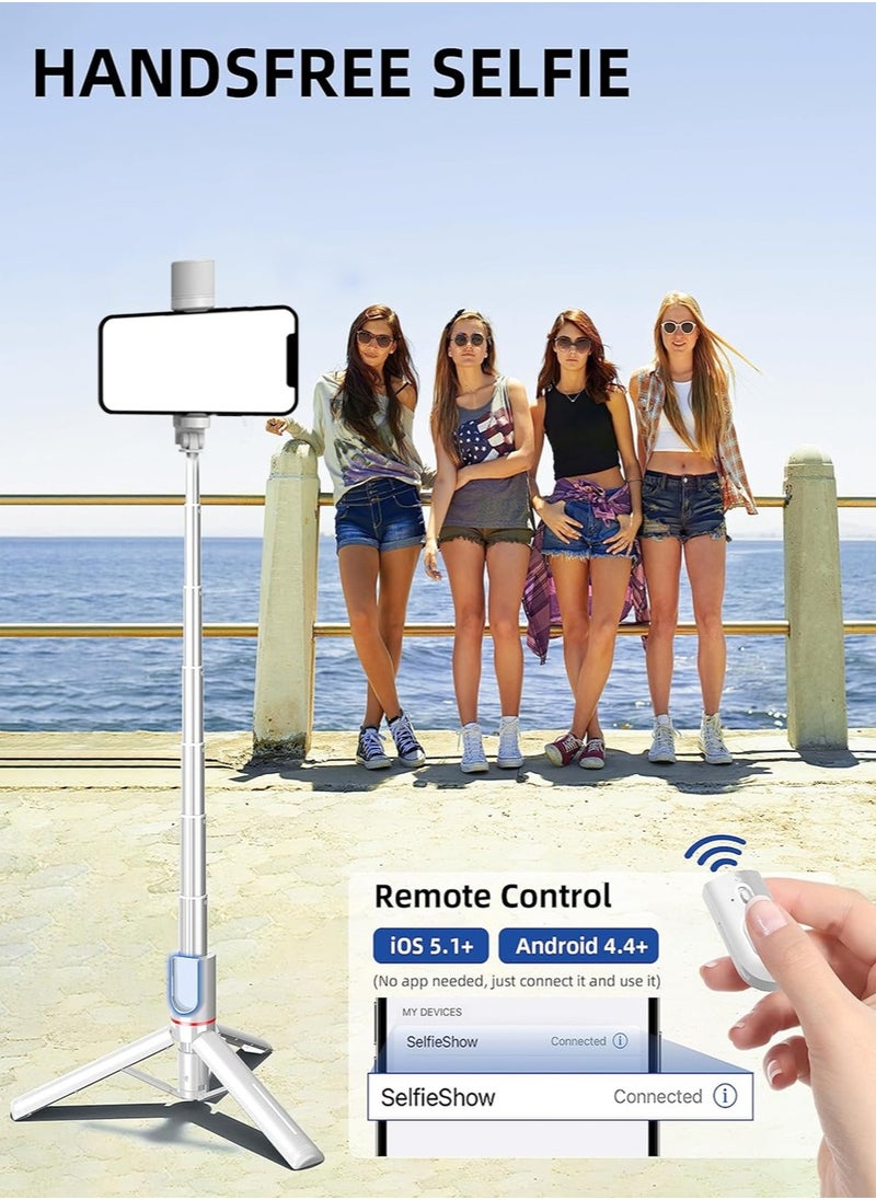 3 in 1 Selfie Tripod with Light - Portable Tripod with Remote Control - Rotatable and Retractable Tripod - Suitable for Mobile Phone, Makeup, Selfie, Video Blog, Live Broadcast