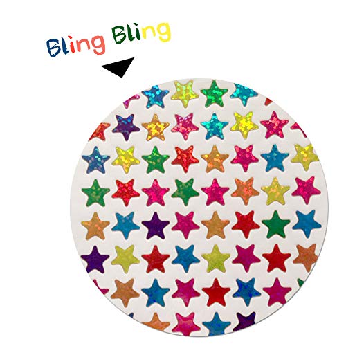 DOYIFun Pack of 1560pcs 1cm&1.3cm Self Adhesive Assorted Colors Laser Shiny Sparkle Star Stickers Kids Students Rewards Teachers Supplies(1cm&1.3cm) - Image 2