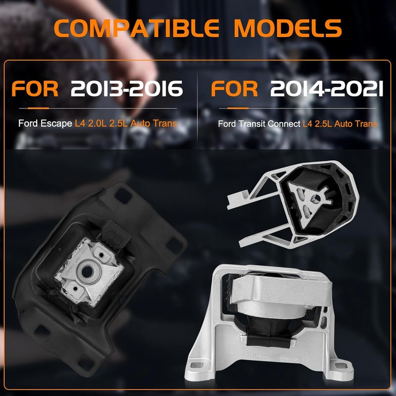 CNYGO 3PCS Engine Motor & Transmission Mount Set for Ford Escape and Transit Connect - Image 2
