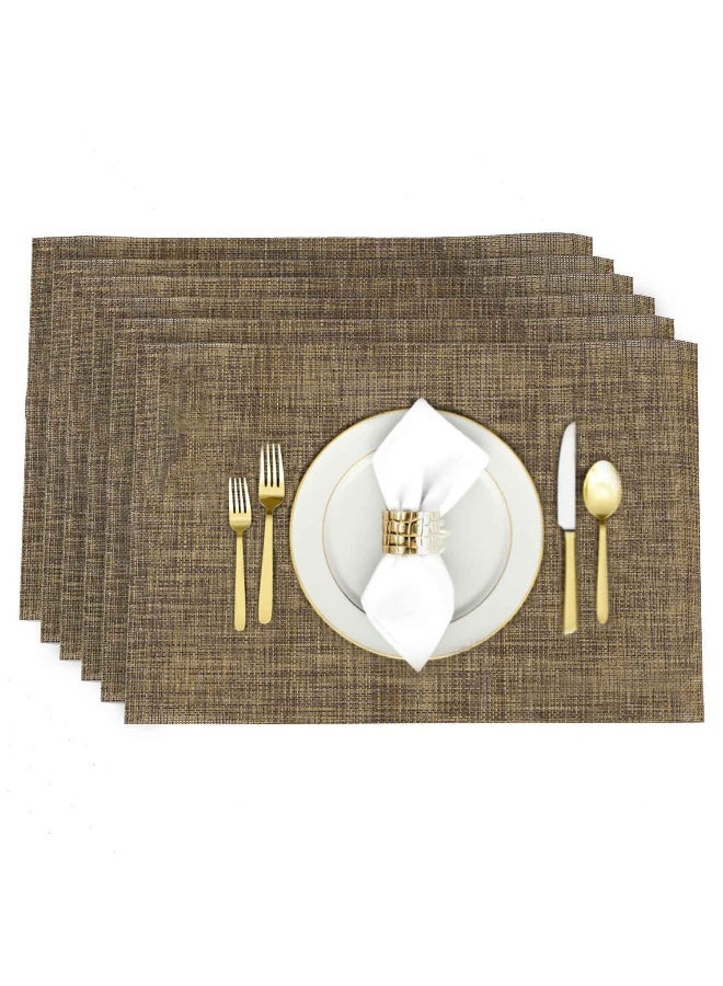 Rest Set Of 6 Heat Resistant Place Mats Washable PVC Table Mats  - Image 5
