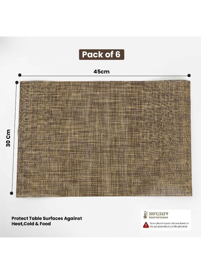 Rest Set Of 6 Heat Resistant Place Mats Washable PVC Table Mats  - Image 4