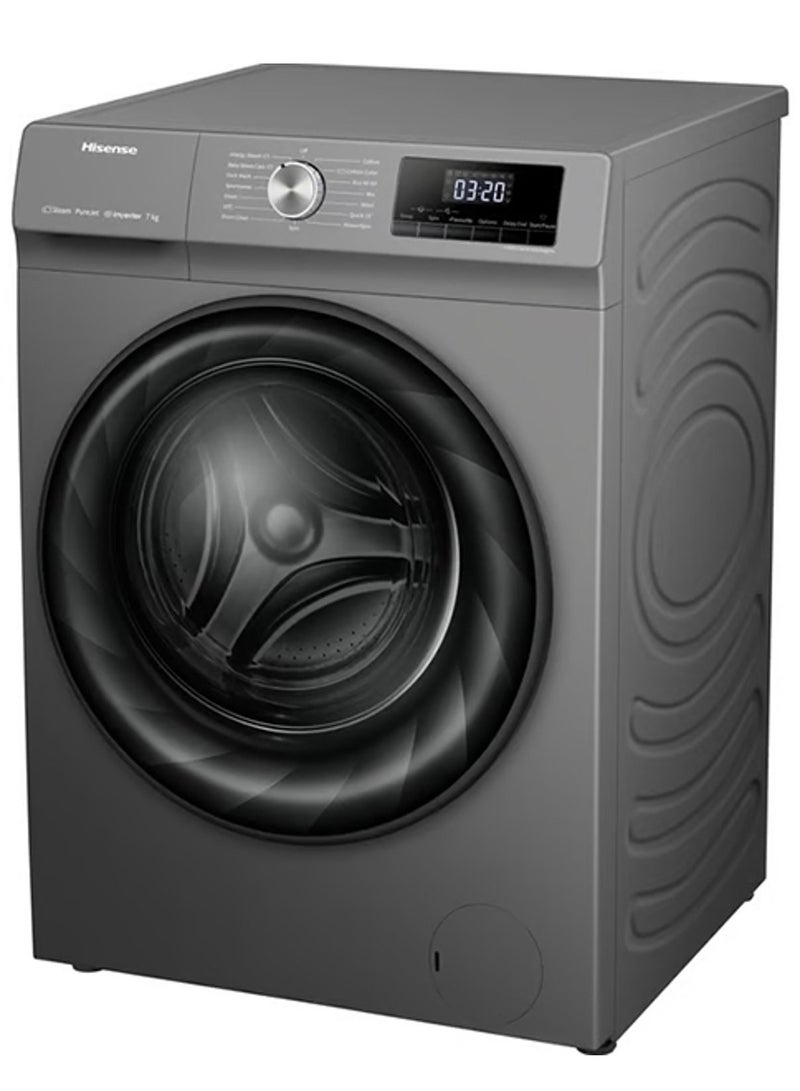 Hisense Front Load Washing Machine 1200 RPM 7 kg WFQY7012EVJMT Dark Silver - Image 2