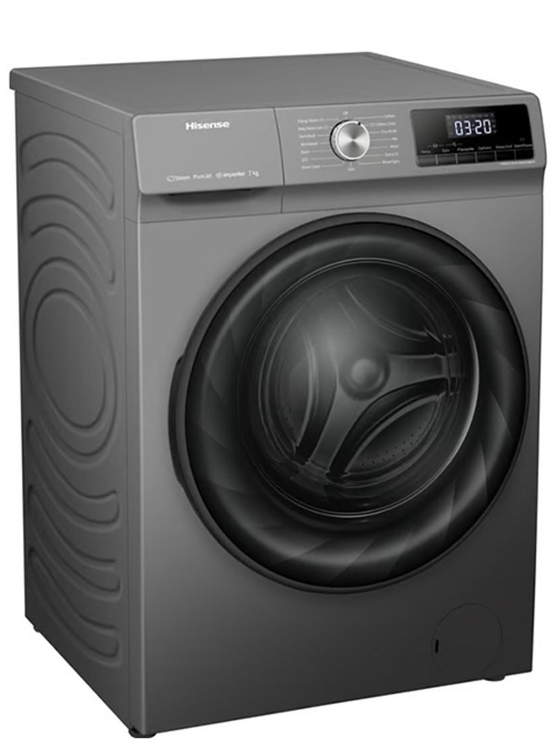 Hisense Front Load Washing Machine 1200 RPM 7 kg WFQY7012EVJMT Dark Silver - Image 4